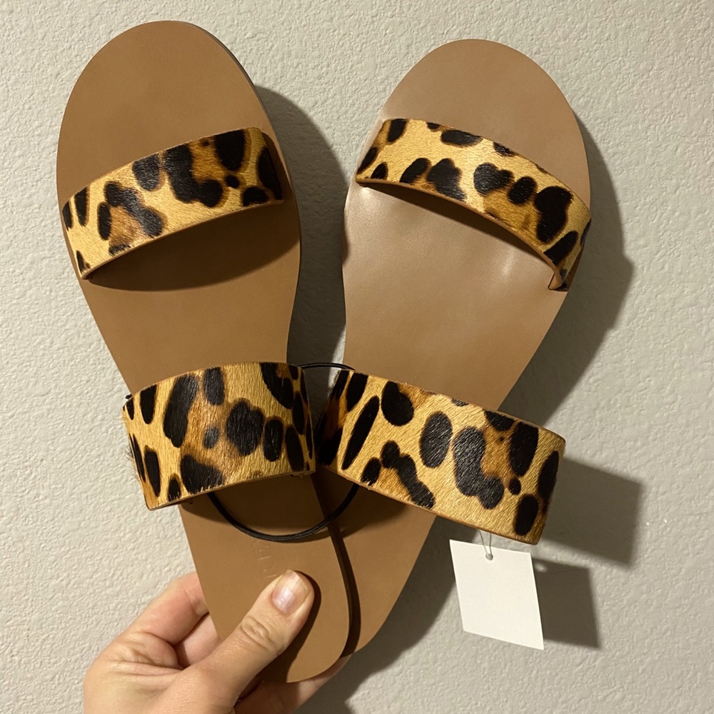 J. Crew Sandals cheetah slides size 8